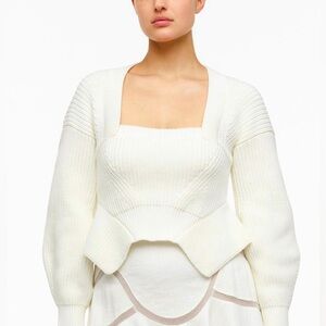 White Zara peplum style sweater, medium
